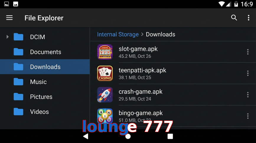 Main screen of Lounge 777 gameapk page for PK players